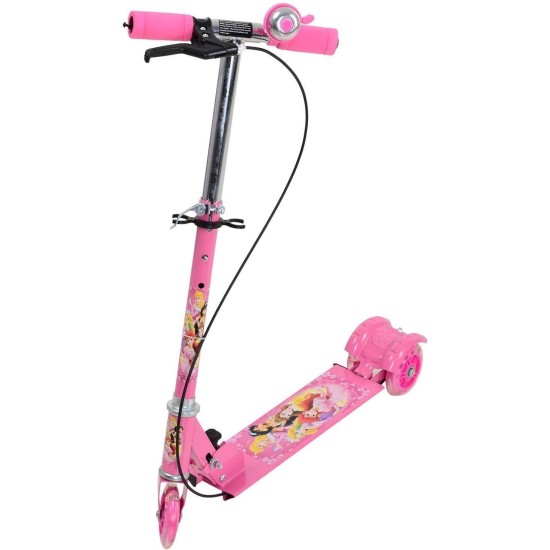 MATRUSHREE ENTERPRISES Road Runner Scooter for Kids of 3 to 14 Years Age 3 Adjustable Height, Foldable, LED PU Wheels & Weight Capacity 75 kgs Kick Scooter with Brake. [Pink]
