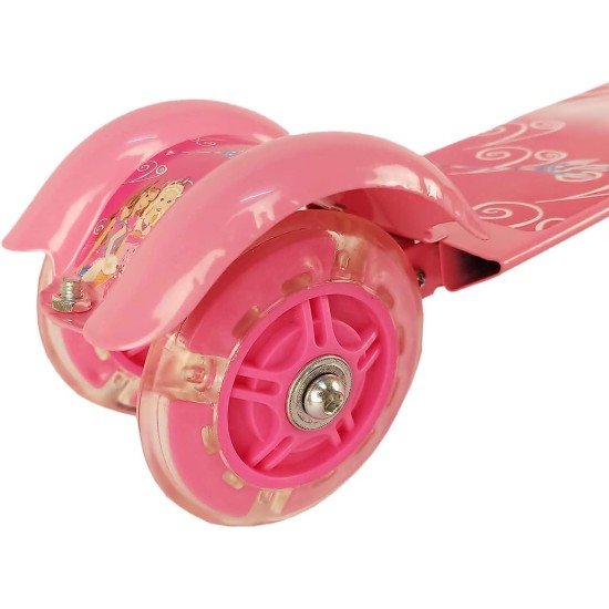 MATRUSHREE ENTERPRISES Road Runner Scooter for Kids of 3 to 14 Years Age 3 Adjustable Height, Foldable, LED PU Wheels & Weight Capacity 75 kgs Kick Scooter with Brake. [Pink]