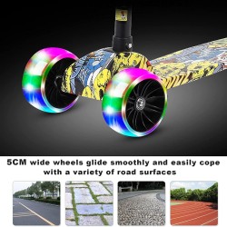 Beauenty Kids Scooter, 3 Wheels Scooters Toddlers for Kids, Extra Wide PU Flash Wheels, Adjustable Height & Foldable Kid's Scooter for Kids Ages 3-6 Years Old