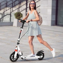 COOLBABY Adult Scooter with Dual Suspension Hight-Adjustable Urban Scooter Folding Kick Scooter With Big Wheels For Teens Kids Age 12 Up