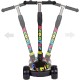 COOLBABY Little Kids 3 Wheel Kick Scooter - Street Push Scooter- LED Light-Up Wheels Foldable Design Support 80kg for Birthday
