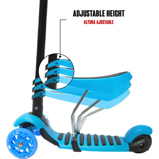 Calma Dragon YX-S49 3-in-1 Scooter, Three LED Wheels, Height Adjustable with Ladybug Basket, for Boys and Girls with Gift Protection Calma Dragon YX-S49 3-in-1 Scooter, Three LED Wheels, Height Adjustable with Ladybug Basket, for Boys and Girls with Gift Protection