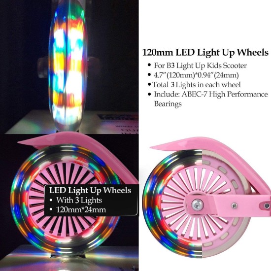 DobuyMall Mini Kick Scooter Aluminum Folding Scooters with LED Light Up Wheels, Adjustable Height for Kids Girls Boys Toddler, Ages 3-8 Years- Muli color - Different Characters