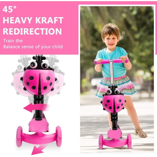 Dripex 5-in-1 Kids Scooter Toddler Scooter with Flashing Led Light Up Wheels 3 Wheels Kick Scooter with Adjustable Handlebar Removable Seat and Push Handle Dripex 5-in-1 Kids Scooter Toddler Scooter with Flashing Led Light Up Wheels 3 Wheels Kick Scooter with Adjustable Handlebar Removable Seat and Push Handle