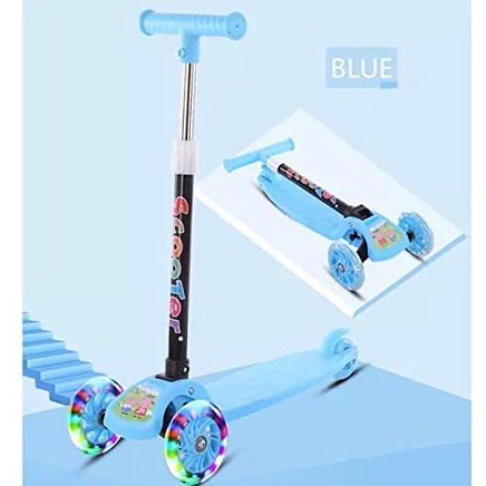 KIDDIE FUN Road Kings Kids Scooter with 5 Height Adjustable & Fold-able Handle I Multicolor Flashing LED Wheels I Scooter for Kids Above 2 Years (Blue) KIDDIE FUN Road Kings Kids Scooter with 5 Height Adjustable & Fold-able Handle I Multicolor Flashing LED Wheels I Scooter for Kids Above 2 Years (Blue)