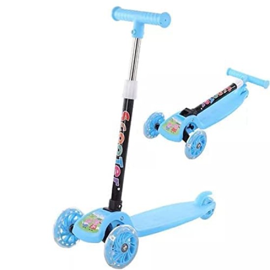 KIDDIE FUN Road Kings Kids Scooter with 5 Height Adjustable & Fold-able Handle I Multicolor Flashing LED Wheels I Scooter for Kids Above 2 Years (Blue) KIDDIE FUN Road Kings Kids Scooter with 5 Height Adjustable & Fold-able Handle I Multicolor Flashing LED Wheels I Scooter for Kids Above 2 Years (Blue)