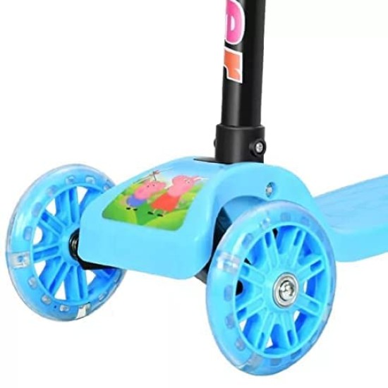 KIDDIE FUN Road Kings Kids Scooter with 5 Height Adjustable & Fold-able Handle I Multicolor Flashing LED Wheels I Scooter for Kids Above 2 Years (Blue) KIDDIE FUN Road Kings Kids Scooter with 5 Height Adjustable & Fold-able Handle I Multicolor Flashing LED Wheels I Scooter for Kids Above 2 Years (Blue)