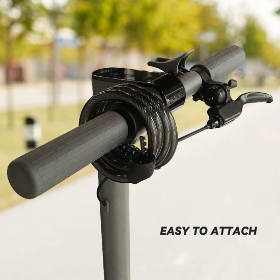 LEQISMART Scooter Lock for A8 Electric Scooter Adults, Bike Lock with 4 Digit Resettable Combination, 4 FEET Long with 1/2 in Diameter LEQISMART Scooter Lock for A8 Electric Scooter Adults, Bike Lock with 4 Digit Resettable Combination, 4 FEET Long with 1/2 in Diameter