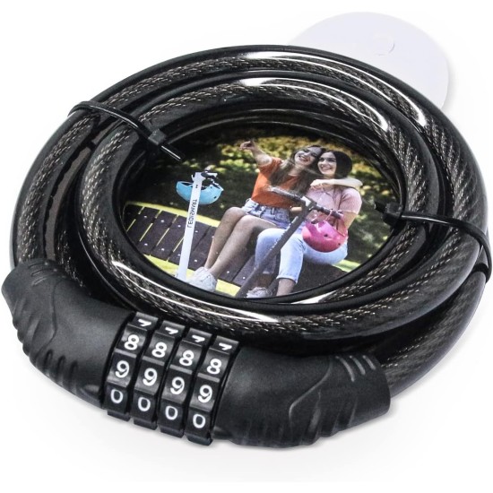 LEQISMART Scooter Lock for A8 Electric Scooter Adults, Bike Lock with 4 Digit Resettable Combination, 4 FEET Long with 1/2 in Diameter LEQISMART Scooter Lock for A8 Electric Scooter Adults, Bike Lock with 4 Digit Resettable Combination, 4 FEET Long with 1/2 in Diameter