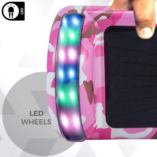 Magic Vida 6,5'' Hoverboard - Bluetooth - Motor 700W - LED - Elektrisk Skateboard Self Balance Scooter - för barn och vuxna - camo rosa Magic Vida 6,5'' Hoverboard - Bluetooth - Motor 700W - LED - Elektrisk Skateboard Self Balance Scooter - för barn och vuxna - camo rosa