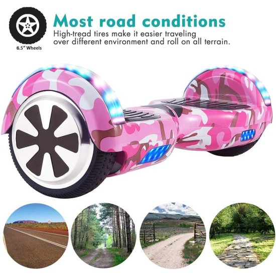 Magic Vida 6,5'' Hoverboard - Bluetooth - Motor 700W - LED - Elektrisk Skateboard Self Balance Scooter - för barn och vuxna - camo rosa Magic Vida 6,5'' Hoverboard - Bluetooth - Motor 700W - LED - Elektrisk Skateboard Self Balance Scooter - för barn och vuxna - camo rosa