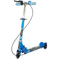 Qualimate Scooter for Kids 3 Wheeler Foldable Kick Skating Cycle with Brake and Bell, LED on Wheels and Height Adjustable for Boys and Girls Above 3 Years