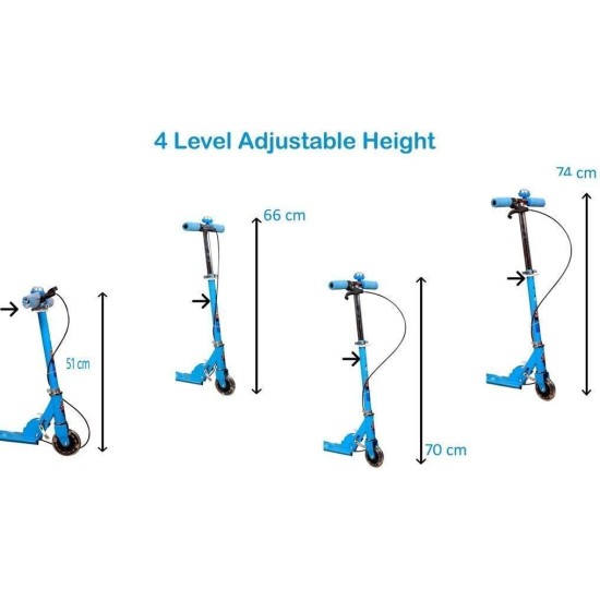 Qualimate Scooter for Kids 3 Wheeler Foldable Kick Skating Cycle with Brake and Bell, LED on Wheels and Height Adjustable for Boys and Girls Above 3 Years Qualimate Scooter for Kids 3 Wheeler Foldable Kick Skating Cycle with Brake and Bell, LED on Wheels and Height Adjustable for Boys and Girls Above 3 Years