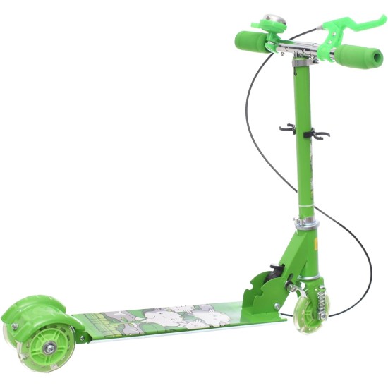 Scooter front wheel With 2 rear wheels and hand brake, foot brake and bell For Kids, Gift, fun and entertainment - Multi Color Scooter front wheel With 2 rear wheels and hand brake, foot brake and bell For Kids, Gift, fun and entertainment - Multi Color
