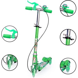 Zemic Kids Road Master Runner Kids Scooter, Skating Ride on, Scratch Free with Adjustable Level I Multicolor Flashing 3 Wheels I Handlebar & Foldable Design Scooter for Kids Above 2 Years - Blue