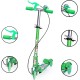 Zemic Kids Road Master Runner Kids Scooter, Skating Ride on, Scratch Free with Adjustable Level I Multicolor Flashing 3 Wheels I Handlebar & Foldable Design Scooter for Kids Above 2 Years - Green