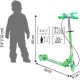 Zemic Kids Road Master Runner Kids Scooter, Skating Ride on, Scratch Free with Adjustable Level I Multicolor Flashing 3 Wheels I Handlebar & Foldable Design Scooter for Kids Above 2 Years - Green