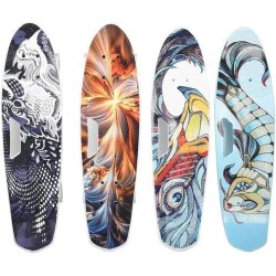 SportQ Premium Complete Skateboard 65cm with Carry Handles and Colorful LED Light Up Wheels for Kids Girls Boys Teens Beginners