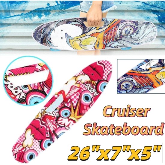 SportQ Premium Complete Skateboard 65cm with Carry Handles and Colorful LED Light Up Wheels for Kids Girls Boys Teens Beginners SportQ Premium Complete Skateboard 65cm with Carry Handles and Colorful LED Light Up Wheels for Kids Girls Boys Teens Beginners