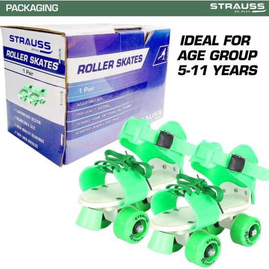 Strauss Kids Roller Skates, 5-11 Years, (Green) Strauss Kids Roller Skates, 5-11 Years, (Green)