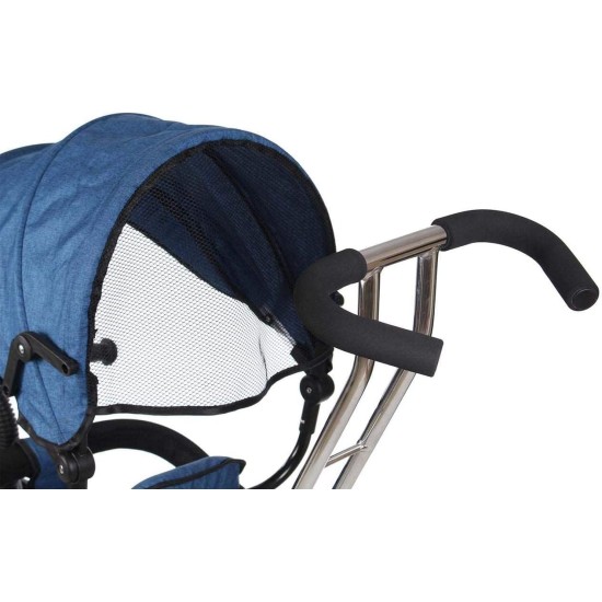 Tricycle with Head Cover and Pedals for Kids - Blue and Black Tricycle with Head Cover and Pedals for Kids - Blue and Black