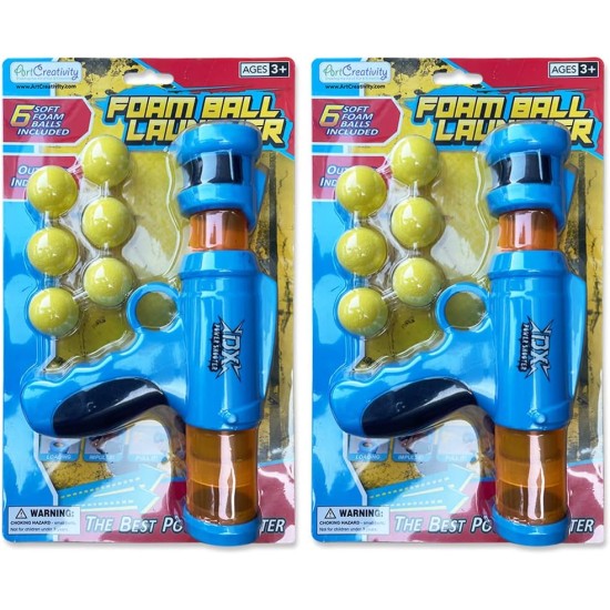 ArtCreativity Foam Ball Launchers Pump Action Shooting Toy Blasters with 12 Balls for Kids Set of 2 Pieces - Multi Color ArtCreativity Foam Ball Launchers Pump Action Shooting Toy Blasters with 12 Balls for Kids Set of 2 Pieces - Multi Color
