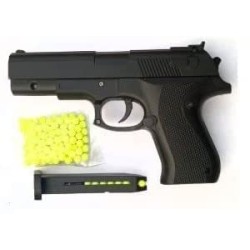 BRIJBAZAAR Toy Gun Pistol Black for Kids with 8 Round Reload and 6 mm Plastic BB Bullets. Only Outdoor Game Toy for Children Kid Boys Gift -Black 40-50Bullets