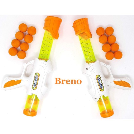 Breno Shooting Ball Blaster Foam Shooter Gun for Boys Combo Pack of 2, Air Popper Gun Toys with 16 Soft Balls Foam Bullets, Toy Gun for 5 6 7 8 9 10 Year Old Kids with Bullets,Multi color Breno Shooting Ball Blaster Foam Shooter Gun for Boys Combo Pack of 2, Air Popper Gun Toys with 16 Soft Balls Foam Bullets, Toy Gun for 5 6 7 8 9 10 Year Old Kids with Bullets,Multi color