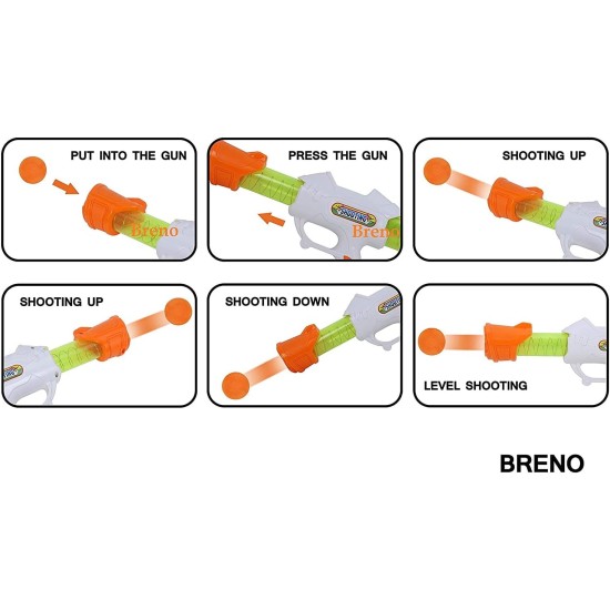 Breno Shooting Ball Blaster Foam Shooter Gun for Boys Combo Pack of 2, Air Popper Gun Toys with 16 Soft Balls Foam Bullets, Toy Gun for 5 6 7 8 9 10 Year Old Kids with Bullets,Multi color Breno Shooting Ball Blaster Foam Shooter Gun for Boys Combo Pack of 2, Air Popper Gun Toys with 16 Soft Balls Foam Bullets, Toy Gun for 5 6 7 8 9 10 Year Old Kids with Bullets,Multi color