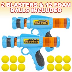Foam Ball Launchers Pump Action Shooting Toy Blasters with 12 Balls for Kids Set of 2 Pieces - Multi Color