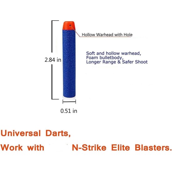 HOME BUY Plastic Foam Toy Bullet Dart Bullets for Nerf N-Strike Elite Guns, 100-Pieces, Blue HOME BUY Plastic Foam Toy Bullet Dart Bullets for Nerf N-Strike Elite Guns, 100-Pieces, Blue
