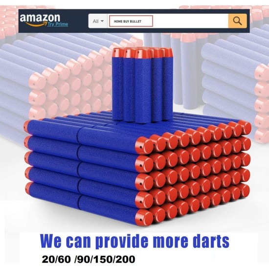 HOME BUY Plastic Foam Toy Bullet Dart Bullets for Nerf N-Strike Elite Guns, 100-Pieces, Blue HOME BUY Plastic Foam Toy Bullet Dart Bullets for Nerf N-Strike Elite Guns, 100-Pieces, Blue