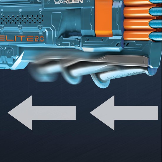 Nerf Elite 2.0 Warden DB-8 Blaster, 16 Official Nerf Darts, Blast 2 Darts at Once, Tactical Rail for Customising Capability, Slam Fire Nerf Elite 2.0 Warden DB-8 Blaster, 16 Official Nerf Darts, Blast 2 Darts at Once, Tactical Rail for Customising Capability, Slam Fire