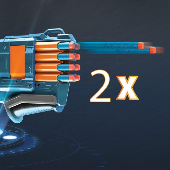 Nerf Elite 2.0 Warden DB-8 Blaster, 16 Official Nerf Darts, Blast 2 Darts at Once, Tactical Rail for Customising Capability, Slam Fire Nerf Elite 2.0 Warden DB-8 Blaster, 16 Official Nerf Darts, Blast 2 Darts at Once, Tactical Rail for Customising Capability, Slam Fire