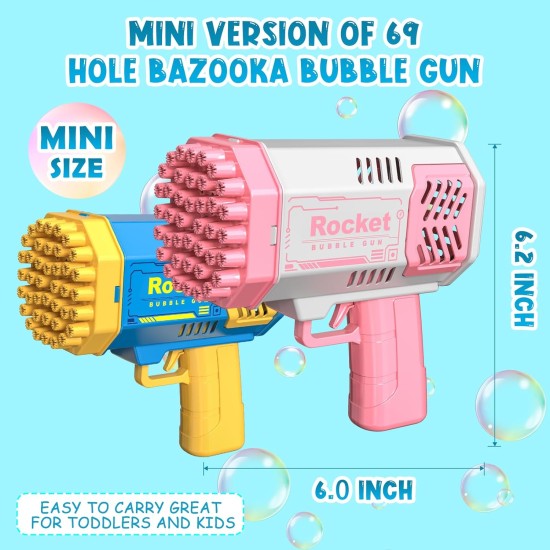 Bubble Machine 2 Pack Mini Bubble Gun for Toddlers,40 Holes Bubble Maker Blower Toys with Lights,3000+ Bubbles Per Minute Bubble Toys for Boys Girls Toddlers Outdoor Indoor Birthday Wedding Party Bubble Machine 2 Pack Mini Bubble Gun for Toddlers,40 Holes Bubble Maker Blower Toys with Lights,3000+ Bubbles Per Minute Bubble Toys for Boys Girls Toddlers Outdoor Indoor Birthday Wedding Party