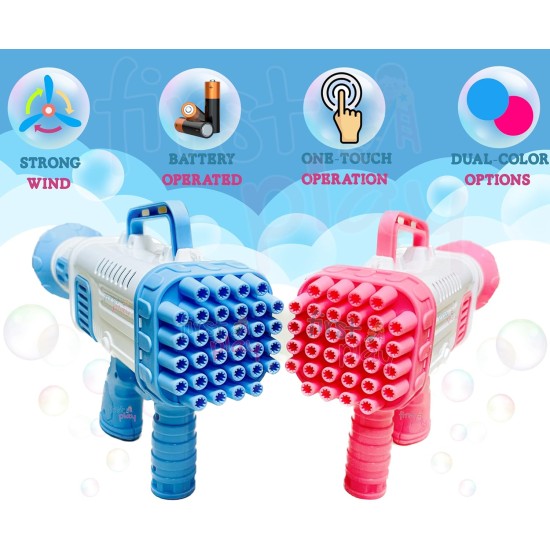 First Play 32-Hole Large Electric Bubbles Gun for Toddlers Toys,Gatling Bubble Machine Outdoor & Indoor Toys for Boys and Girls I Bubble Gun for Kids (32 Hole Blue) First Play 32-Hole Large Electric Bubbles Gun for Toddlers Toys,Gatling Bubble Machine Outdoor & Indoor Toys for Boys and Girls I Bubble Gun for Kids (32 Hole Blue)