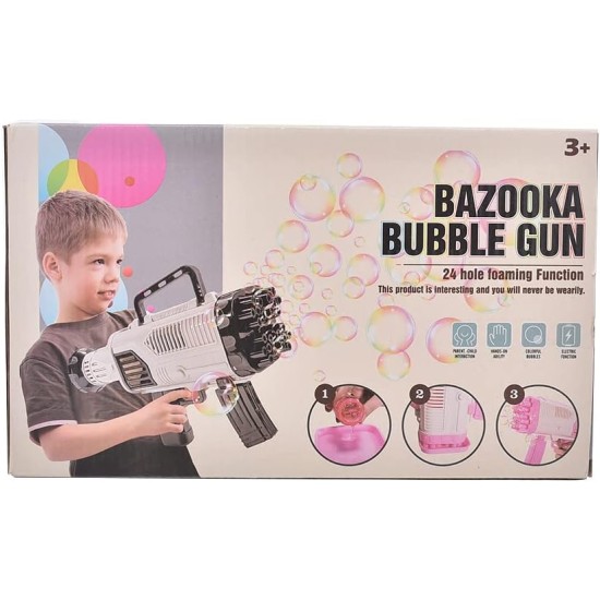 Generic Plastic Bazooka Bubble Gun With 24 Hole Foaming Funcation For Children - Multi Color Generic Plastic Bazooka Bubble Gun With 24 Hole Foaming Funcation For Children - Multi Color