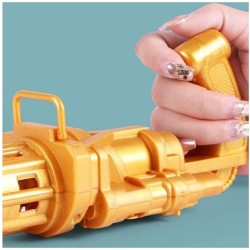 Generic Plastic battery bubble powered guns for kids - gold