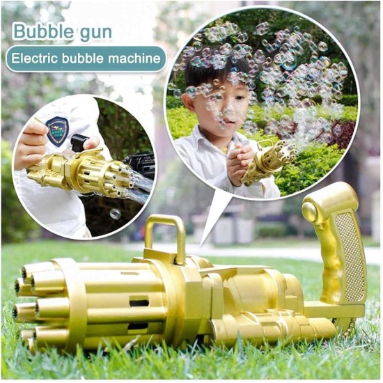 Generic Plastic battery bubble powered guns for kids - gold