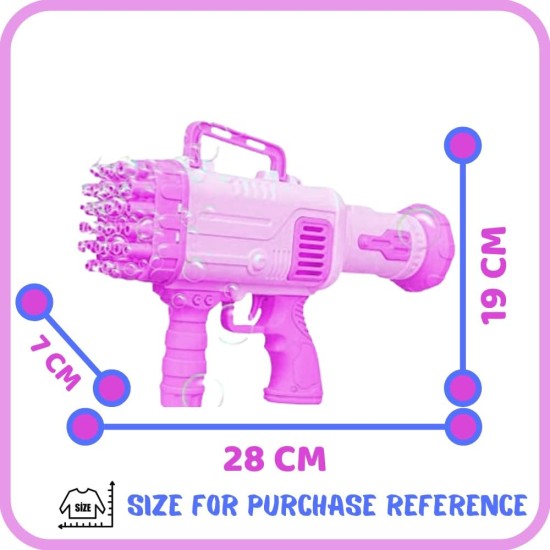 KIDSWAY Plastic Bubble 32 Holes Toy Bubble Maker Bubble Machine [Battery Operated/NOT Included] Big Size, Machine with Bubble Solution, Bubble Makers for Kids. [Pack of 1] (Multi)