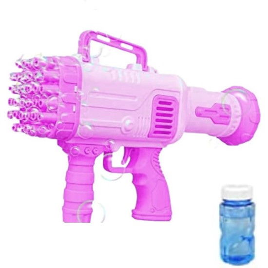 KIDSWAY Plastic Bubble 32 Holes Toy Bubble Maker Bubble Machine [Battery Operated/NOT Included] Big Size, Machine with Bubble Solution, Bubble Makers for Kids. [Pack of 1] (Multi)