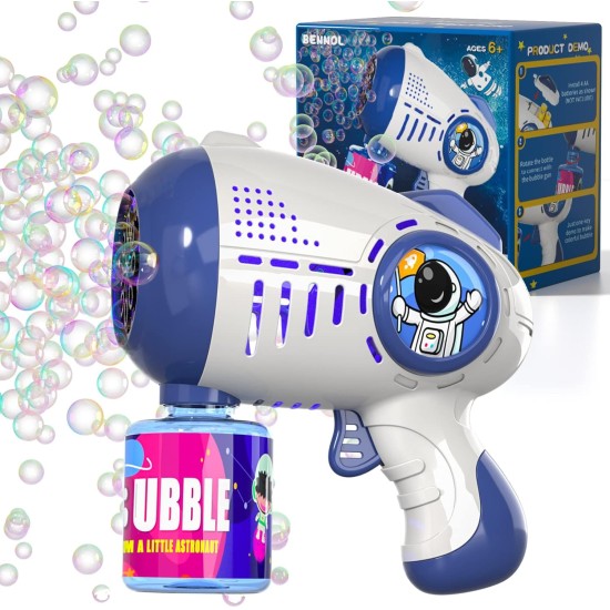 Lucky Doug Bubble Gun, Bubble Machine Gun for Kids Toddlers with Rich Bubbles, 5000+ Bubbles/Minute Bubble Guns for Kids with 360° Leak-Proof Design, Auto Bubble Gun
