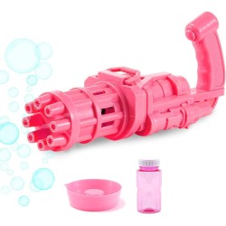 Niku 8 Hole Electric Gatling Bubble Gun for Kids with Soap Solution Indoor and Outdoor Toys for Toddlers Bubble Maker Gun Machine for Girls, Boys and for Parties (Multicolor, 3+ Year)