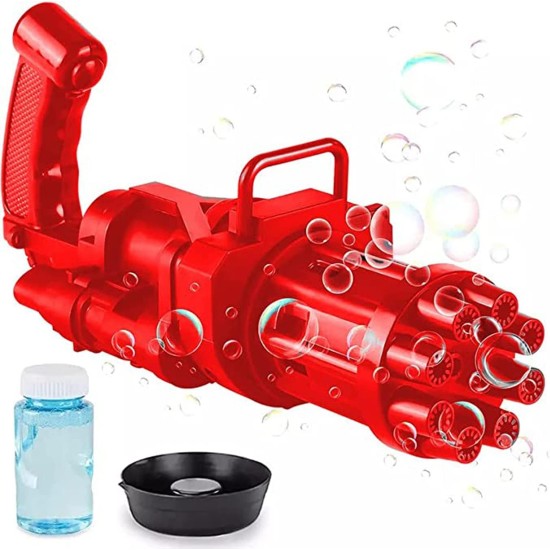 Niku 8 Hole Electric Gatling Bubble Gun for Kids with Soap Solution Indoor and Outdoor Toys for Toddlers Bubble Maker Gun Machine for Girls, Boys and for Parties (Multicolor, 3+ Year) Niku 8 Hole Electric Gatling Bubble Gun for Kids with Soap Solution Indoor and Outdoor Toys for Toddlers Bubble Maker Gun Machine for Girls, Boys and for Parties (Multicolor, 3+ Year)