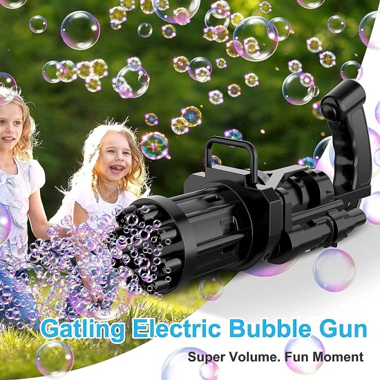 Toy Cloud 8 Hole Automatic Bubble Maker with Bubble Solution for Toddlers, Battery Operated Gatling Bubble Machine Gun Toy, Outdoor & Indoor Toys for Kids, Bubble Machine for Fun Activity– Multicolour