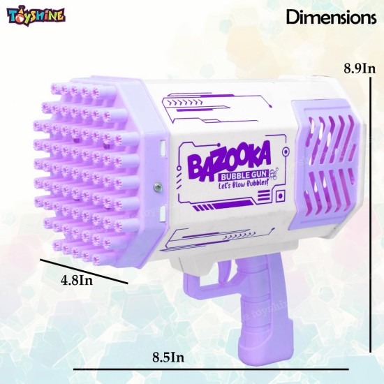 Toyshine 69 Holes Big Powerful Machine Bubble Bazooka Gun Toys for for Kids Adults, Bubble Makers, Big Rocket Boom Bubble Blower Best Gifts - Purple Toyshine 69 Holes Big Powerful Machine Bubble Bazooka Gun Toys for for Kids Adults, Bubble Makers, Big Rocket Boom Bubble Blower Best Gifts - Purple