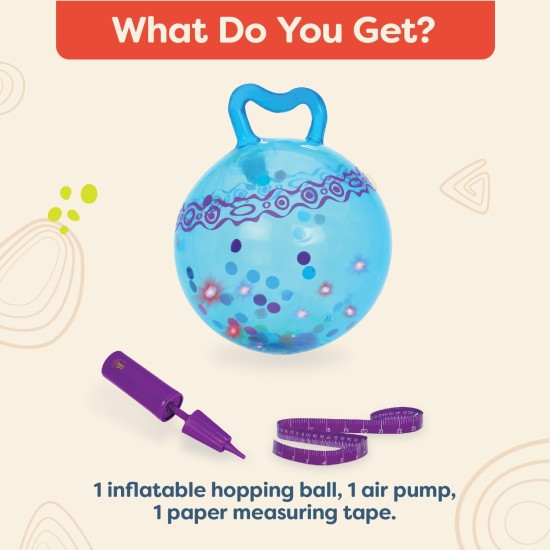 B. toys – Hop n’ Glow – Light-Up Bouncy Ball with Handle - Hopper Ball for Kids 3 years+ (Air Pump Included) B. toys – Hop n’ Glow – Light-Up Bouncy Ball with Handle - Hopper Ball for Kids 3 years+ (Air Pump Included)