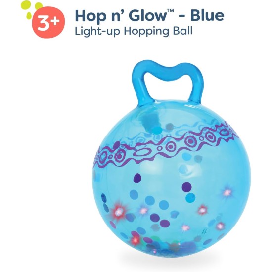 B. toys – Hop n’ Glow – Light-Up Bouncy Ball with Handle - Hopper Ball for Kids 3 years+ (Air Pump Included) B. toys – Hop n’ Glow – Light-Up Bouncy Ball with Handle - Hopper Ball for Kids 3 years+ (Air Pump Included)