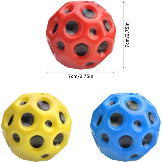 DAWRIS Pack of 3 Moon Balls, High Jumps Rubber Ball, Space Ball, Moonball, Make a Banging Sound, 7 cm Flunky Ball, Bounce Ball, Bouncing Ball for Children, High Bounce Hole Ball, Moon Ball, Lava Ball DAWRIS Pack of 3 Moon Balls, High Jumps Rubber Ball, Space Ball, Moonball, Make a Banging Sound, 7 cm Flunky Ball, Bounce Ball, Bouncing Ball for Children, High Bounce Hole Ball, Moon Ball, Lava Ball