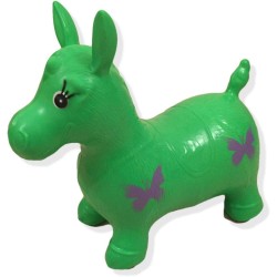 Green Horse Kids Bouncing Ride on Jumping Hopper Inflatable Rubber Balloon activity Toy